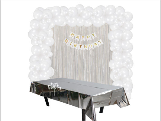 White Birthday Party Decorating Kit